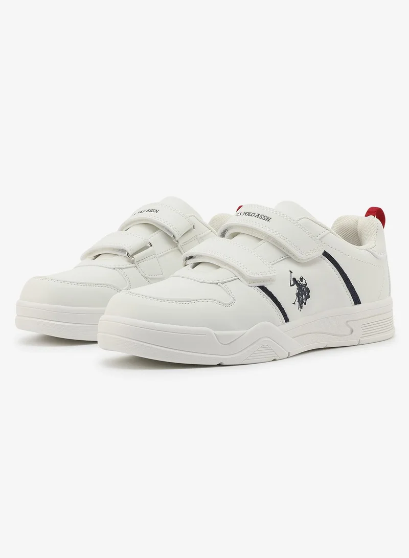 U.S. Polo Assn. white U.S. Polo Assn. Kena Boy's Comfortable Stylish Casual Everyday Low Top Sneaker - White for Kids | Best Price UAE