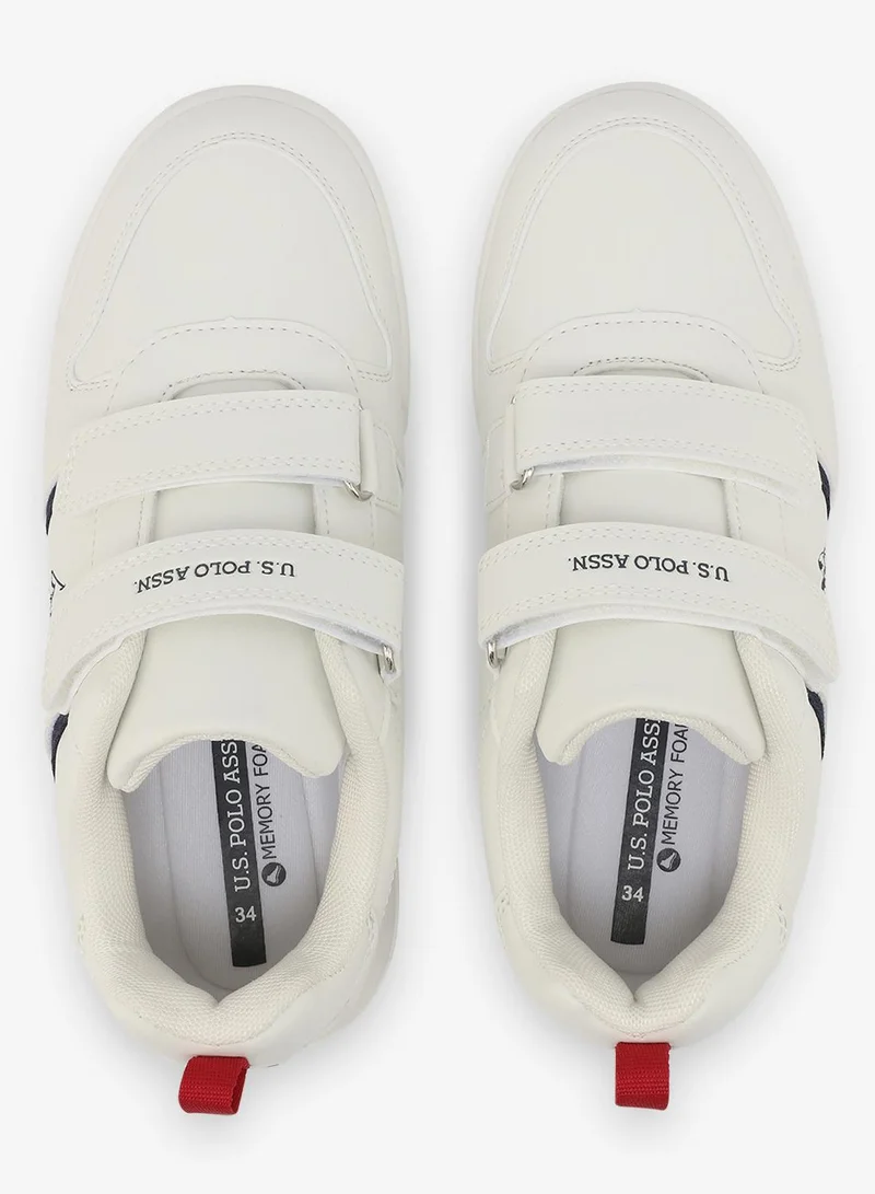 U.S. Polo Assn. white U.S. Polo Assn. Kena Boy's Comfortable Stylish Casual Everyday Low Top Sneaker - White for Kids | Best Price UAE