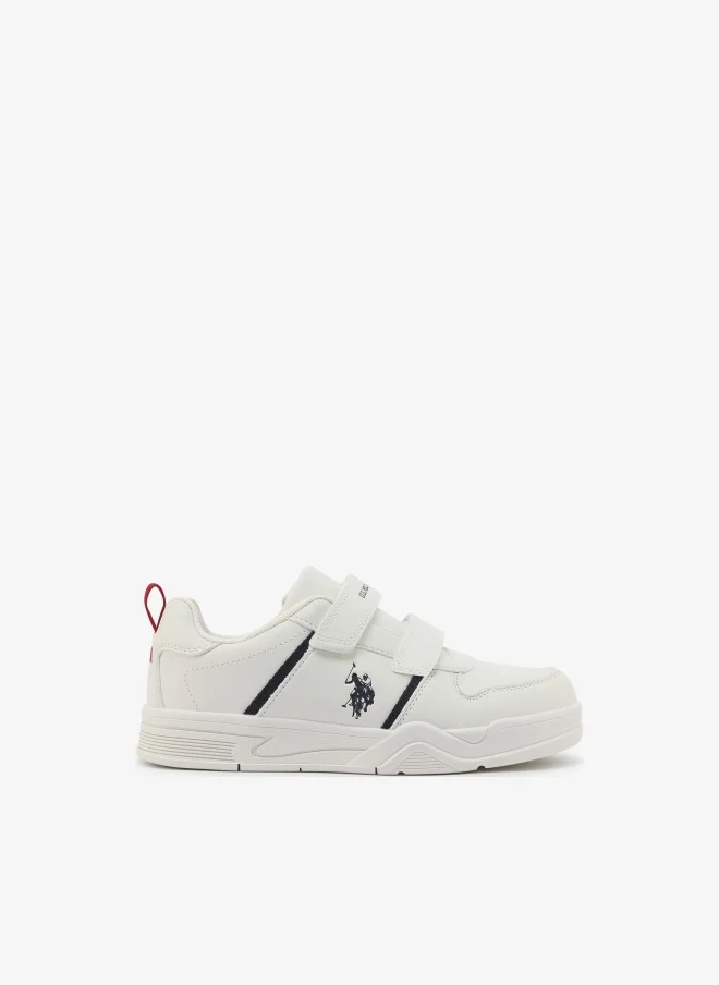 U.S. Polo Assn. U.S. Polo Assn. Kena Boy's Comfortable Stylish Casual Everyday Low Top Sneaker - White