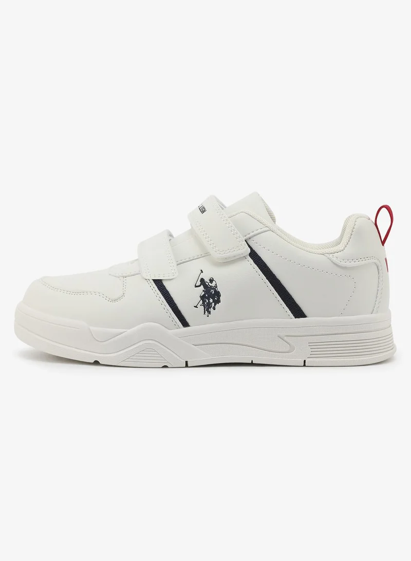 U.S. Polo Assn. U.S. Polo Assn. Kena Boy's Comfortable Stylish Casual Everyday Low Top Sneaker - White