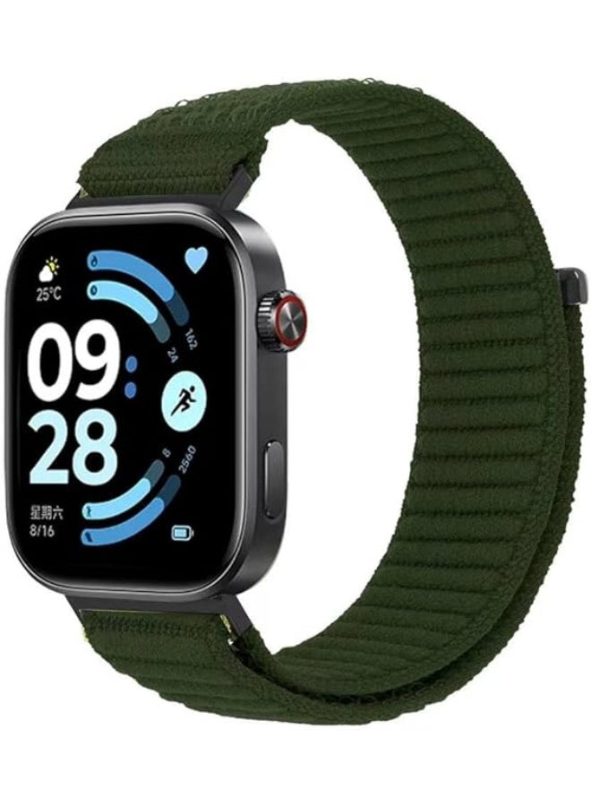 Braided band for Redmi Watch 4/Redmi Watch 5 / Redmi 6/ Xiaomi Smart Band 8 Pro/Xiaomi Smart Band 9 Pro Metal Buckle Wristbands Waterproof Sports Replacement Strap (Green)