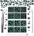 QOGIR 6300pcs Emerald Hotfix Rhinestones for Crafts Clothes DIY with Tweezers and 2 Picking Pens Mixed Size Flatback Rhinestone - Image 2