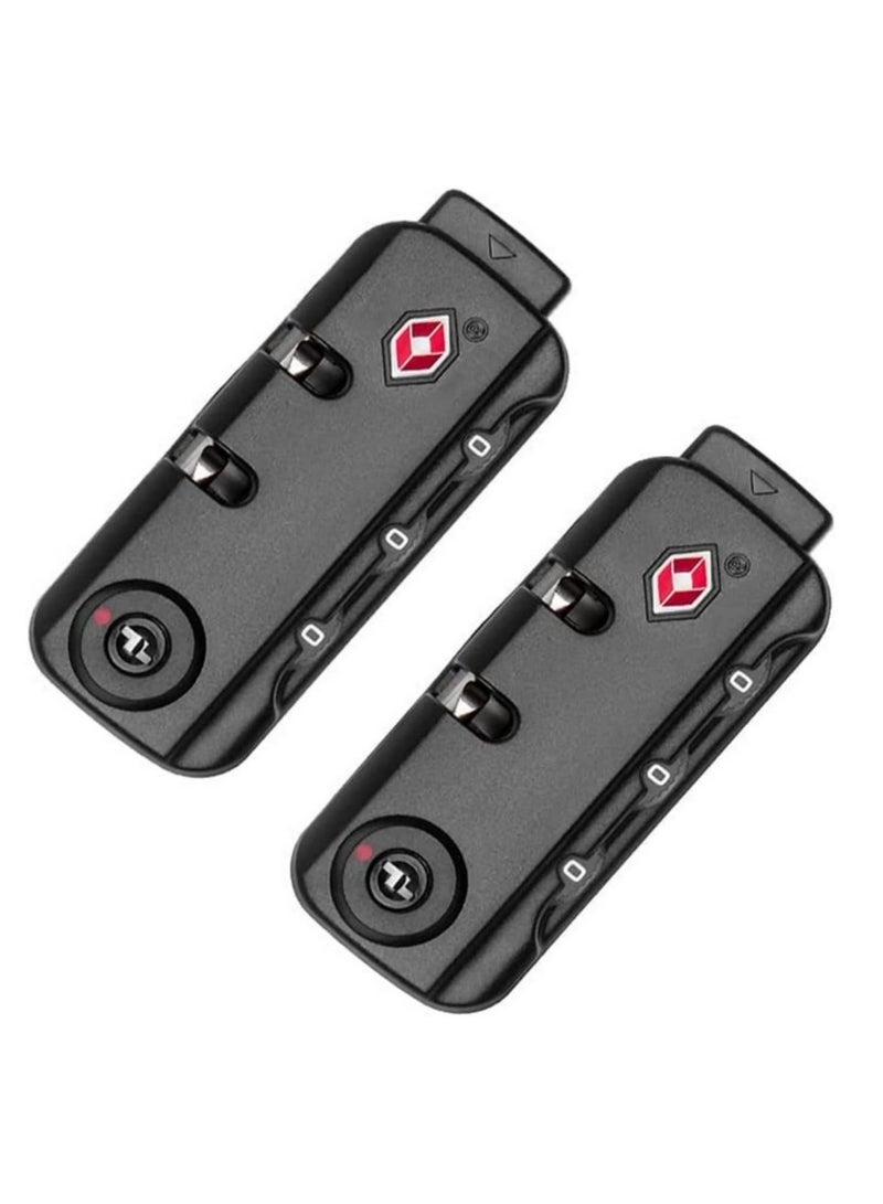 2PCS قفل أمتعة بمزيج 3 أرقام، قفل سفر خفيف الوزن وأنيق لقفل الحقائب، والحقائب الظهرية، تصميم متين من ABS + معدن، سهل إعادة الضبط  - Image 1