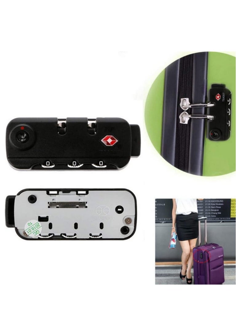 2PCS قفل أمتعة بمزيج 3 أرقام، قفل سفر خفيف الوزن وأنيق لقفل الحقائب، والحقائب الظهرية، تصميم متين من ABS + معدن، سهل إعادة الضبط  - Image 5