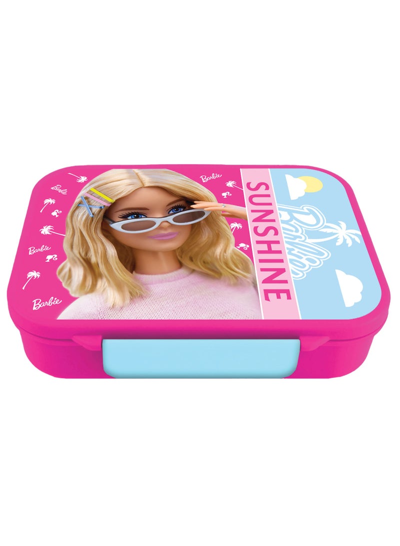 Barbie صندوق غداء باربي بنتو - 6 فواصل - 1100 مل - وردي - Image 1