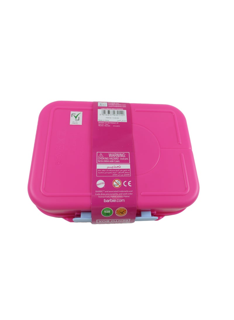 Barbie صندوق غداء باربي بنتو - 6 فواصل - 1100 مل - وردي - Image 4
