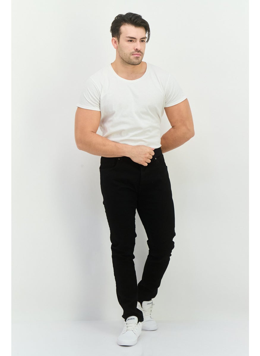CROSSHATCH - Men Regular Fit Solid Chino Pant, Black - Image 1