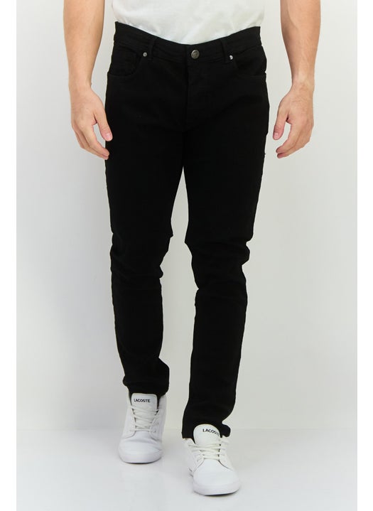 Men Regular Fit Solid Chino Pant, Black