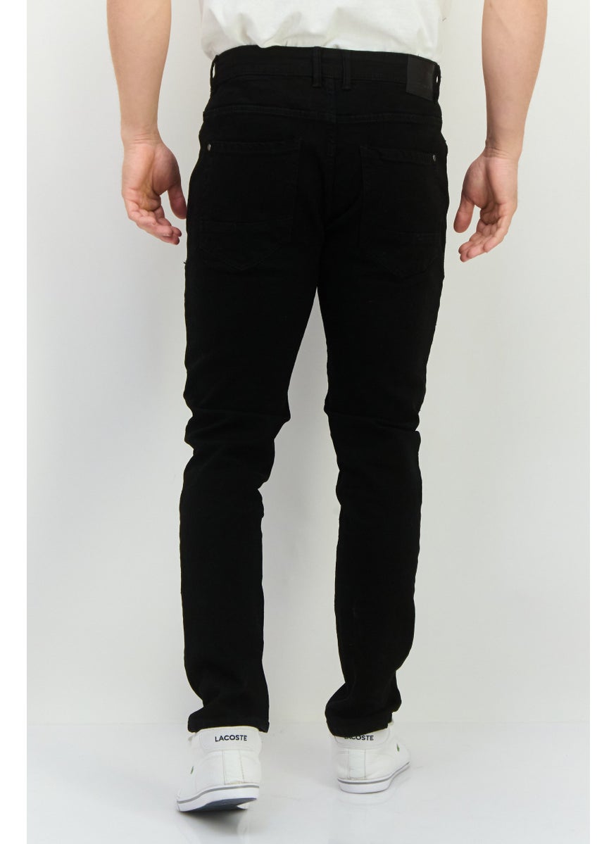 CROSSHATCH - Men Regular Fit Solid Chino Pant, Black - Image 1