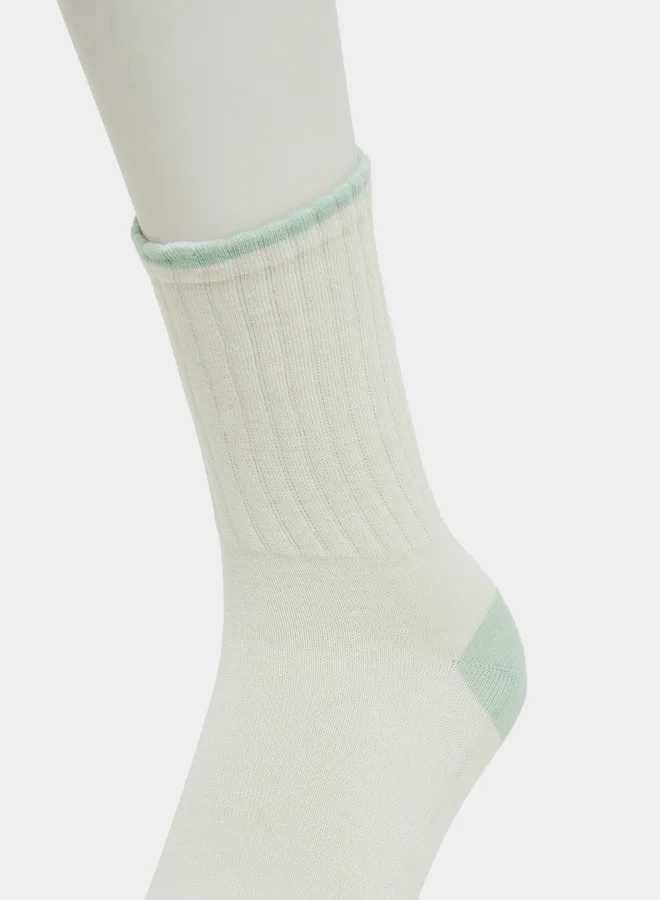 Styli Set of 2 - Color Block Crew Socks