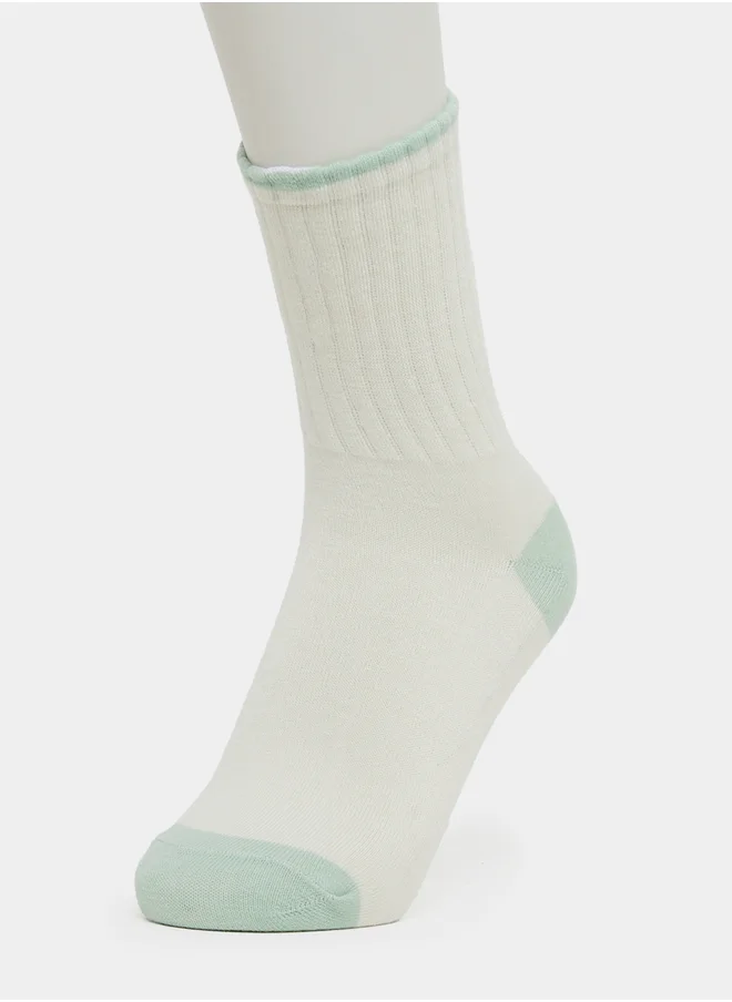 ستايلي Set of 2 - Color Block Crew Socks