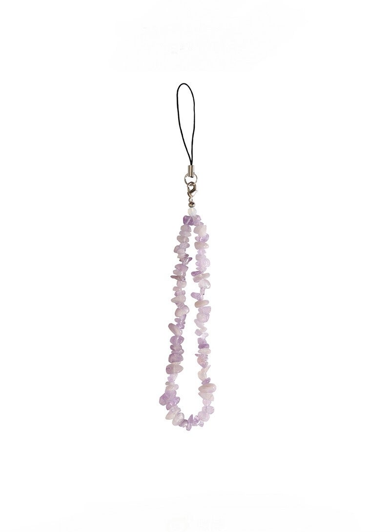 2 pieces women's mobile phone charms/chain straps, handmade good luck gemstone phone case lanyard wristband, keychain natural gemstone charm - Image 5