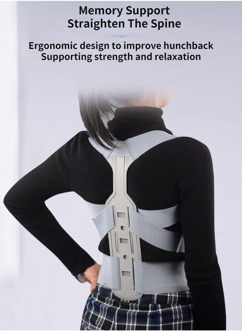 RATSAW Posture Corrector Invisible Hunchback Straightener Back Waist Brace Lumbar Spine Support Belt Shoulder Medical Therapy Support Poor Posture Correction Belt Grey L  - Image 4