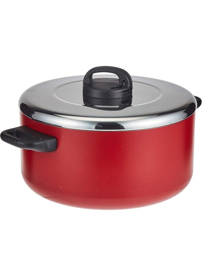 Prestige Pr 15916 Stockpot With Stainless Steel Lid - Red Red 28cm - Image 1