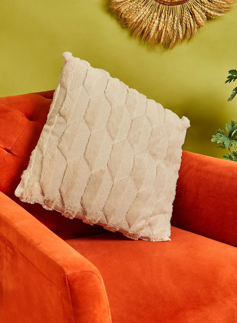 Noire Edit Cream Geo Cushion With Insert