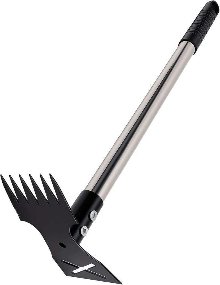 TOPINCN Carbon Steel Weeds Puller Tool Portable Garden Weeder Tool for Yard Lawn - Image 1