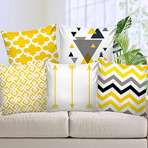 AEROHAVEN™ Set of 5 Decorative Hand Made Jute Throw/Pillow Cushion Covers - CC178 - (18 x 18 Inch) - Image 1