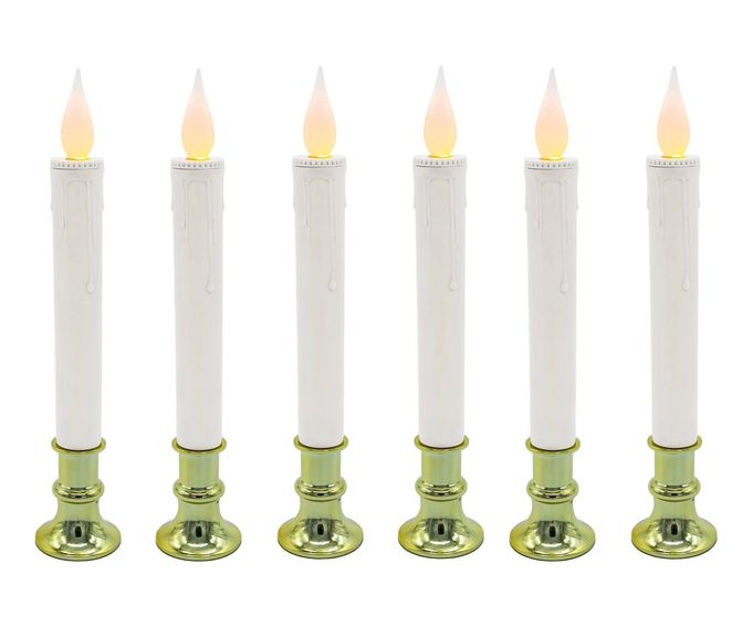 Brite Star Battery Operated 9-inch LED Candles 6 Count Flickering Flameless Candles with Timer Perfect for Home Dcor, White - Image 5