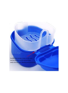 Generic 2 Pack Colors Denture Bath Case Cup Box Holder Storage Soak Container with Strainer Basket for Travel Cleaning  - Image 5