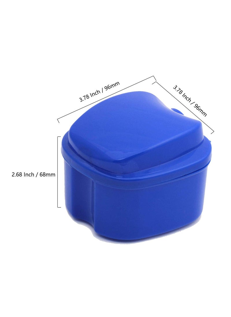 Generic - 2 Pack Colors Denture Bath Case Cup Box Holder Storage Soak Container with Strainer Basket for Travel Cleaning - Image 1