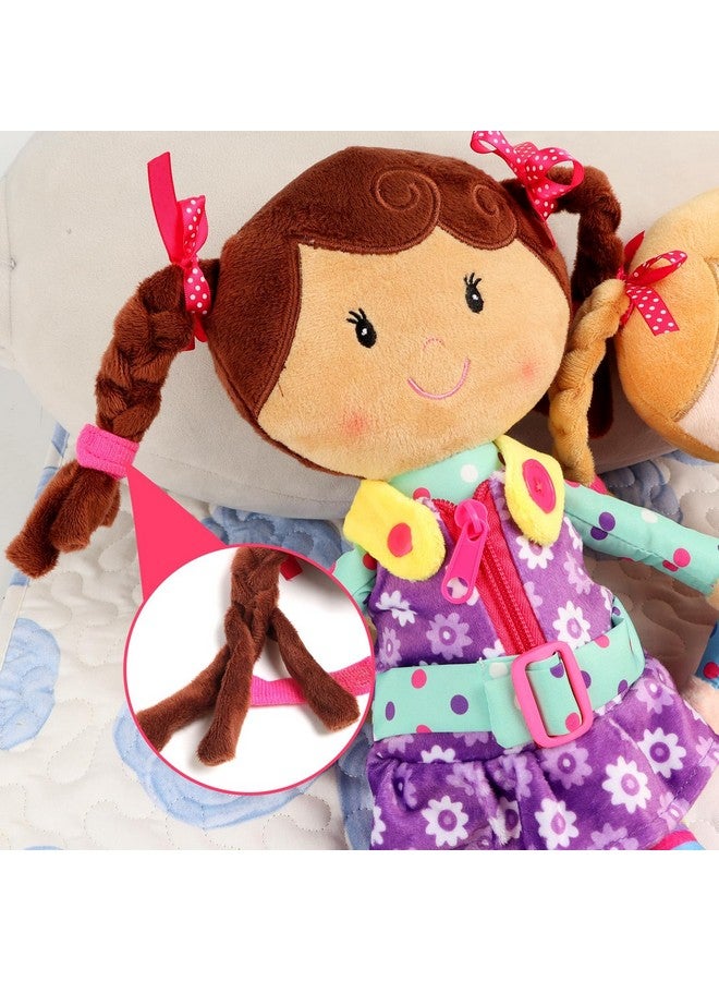 Snuggle Stuffs Sugar Snap Plush Learn to Dress Doll for Toddlers - 15" - for 2 Year Old Girl - Montessori - Image 5