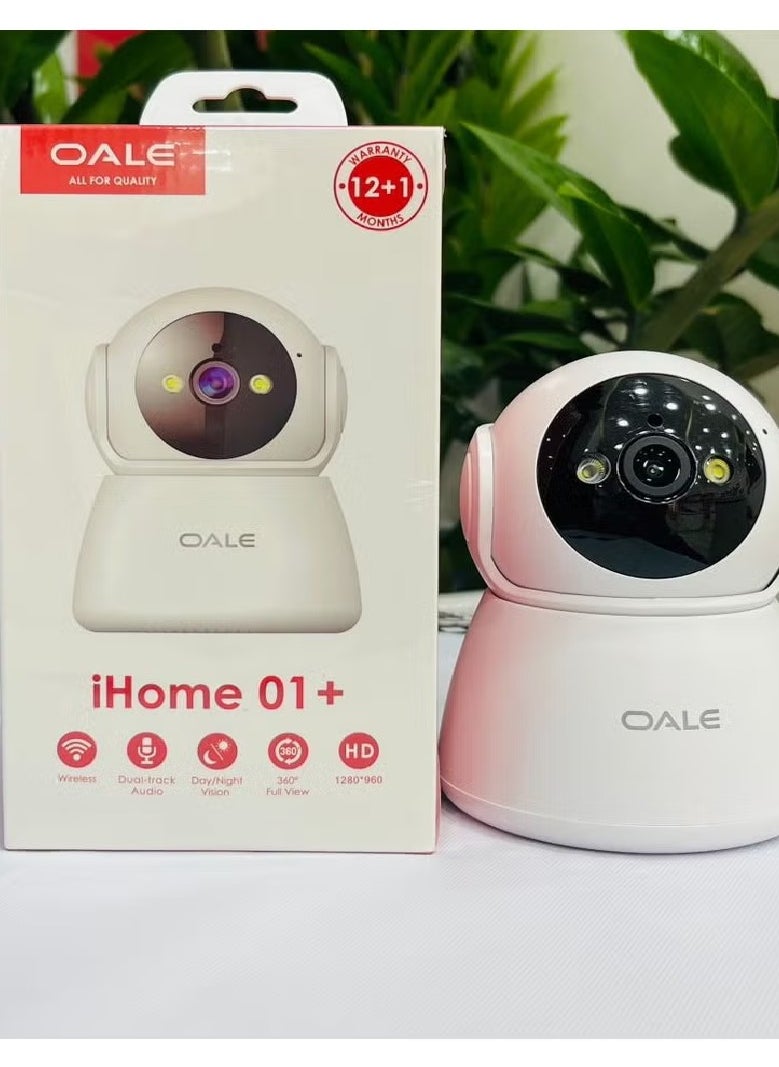 OALE iHome 01 Security Camera with Dual Tracking, Audio Support, Night Vision, Motion Detection, 360° Full View, and Two Way Real Time Voice.  - Image 2