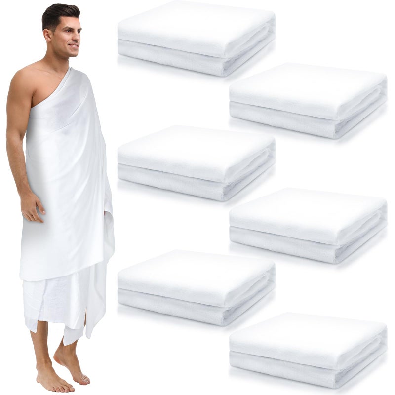 Suhine Suhine 6 Pcs Ahram Ihram Ehram for Hajj and Umrah Islamic Clothing for Men Umrah White Hajj Gifts 413 x 827 Inches