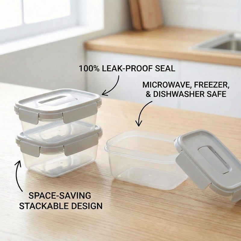 LOCK & LOCK LocknLock Nestopia Food Storage Container Set 920ml - Stackable, Airtight, BPA Free - Model B0CDXFQRH3 - Image 4