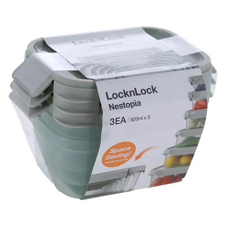 LOCK & LOCK LocknLock Nestopia Food Storage Container Set 920ml - Stackable, Airtight, BPA Free - Model B0CDXFQRH3 - Image 1