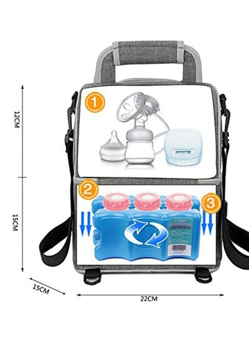 Gonice - Waterproof Breast Milk Baby Bottle Cooler Bag Rucksack - Portable Thermal Insulated Lunch Box - Image 1