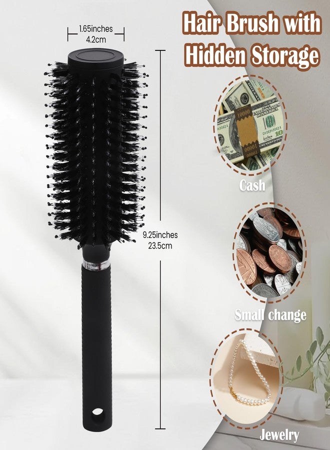 MEEJUNE Hair Brush with Hidden Storage - Diversion Safe for Jewelry, Cash & Valuables - Comb Cash Holder for Home & Vacation Use (Black) - Image 2