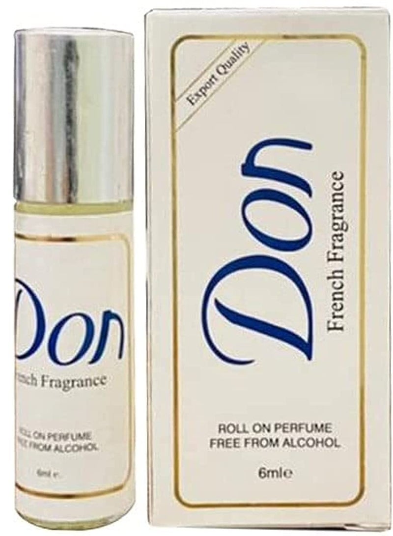 دون عطر رول أون دون الأصلي – 6 مل – برائحة فرنسية – خالي من الكحول – ثابت وفاخر للجنسين - Image 1