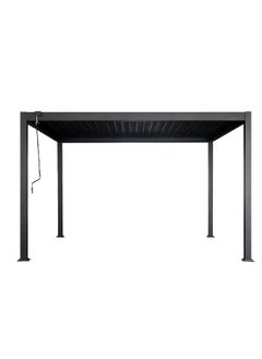 LIVING ACCENTS High-Quality Open/Close Aluminum Pergola Black 300 x 300 x 250 cm WG-RA23-02 