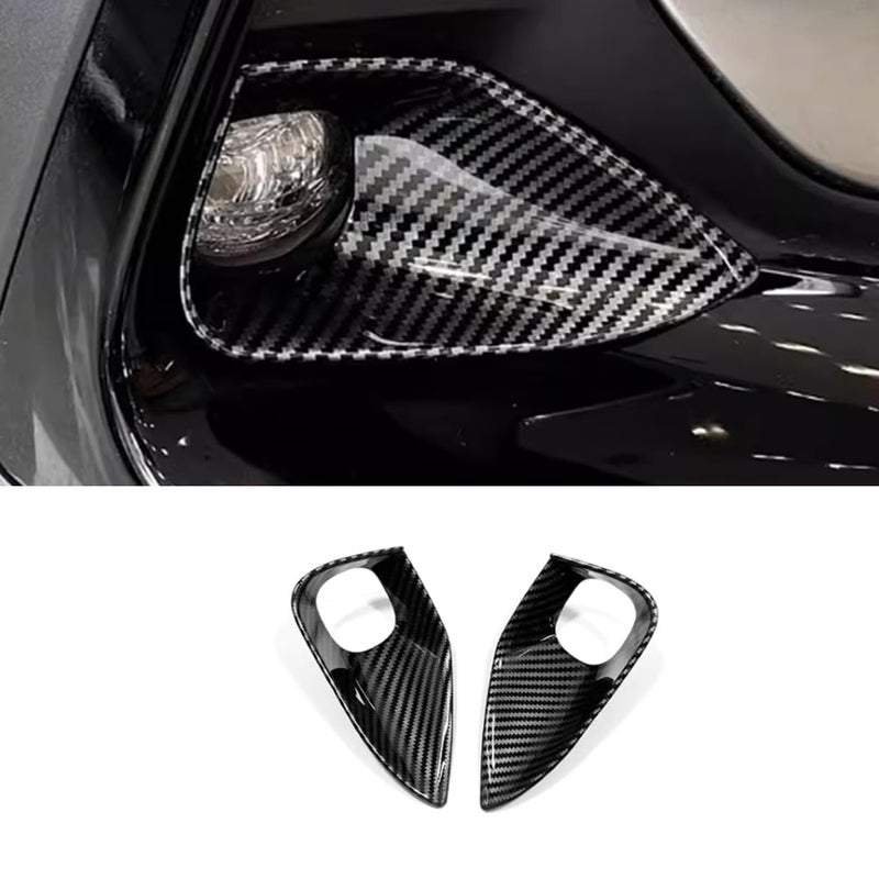 ERIDANUS Auto Accessories Fit For Lexus NX 250 350h 450h 2022 2023 2024Front Fog Light Lamp Cover trim Carbon Fiber Style ABS 2PCS