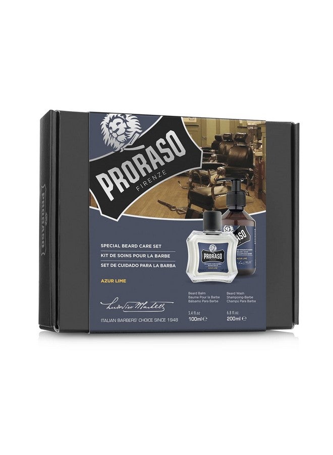 proraso Roraso Beard Care Kit For Men ; Beard Wash & Beard Balm To Cleanse Soften And Reduce Itch For New Or Short Beards ; Azur Lime - Image 4