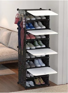 Kutis 8-Tier Modular DIY Storage Cabinet Shoe Rack Plastic Shoes Cabinet with Doors Portable Shoe Storage Organizer Tower Shelf Expandable Shoes Stand Space Saver for Entryway Hallway 44x31x127 cm  - Image 1