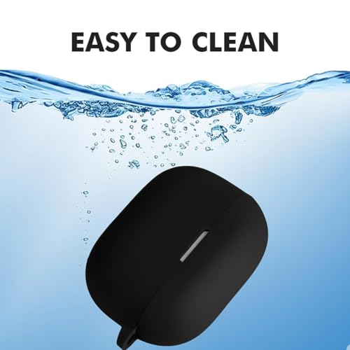 LIRAMARK Silicone Cover Case with Carabiner Compatible with Realme Buds T310 / Realme Buds N1 (Black) - Image 3