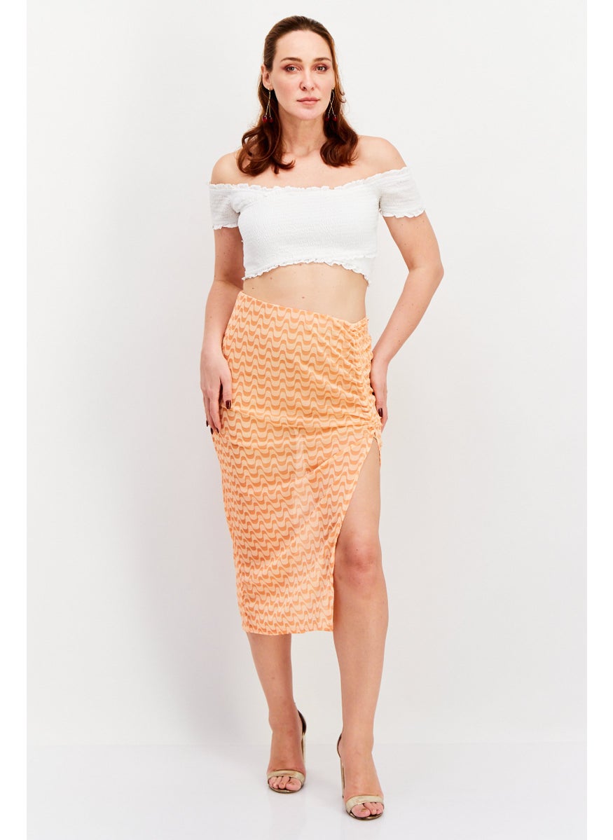 Women Textured Basic Midi Skirt, Orange - pzsku/ZE8042CEA717839E525D9Z/45/_/1727187859/f6f7125c-3864-4944-b1b8-69abf7e91e25