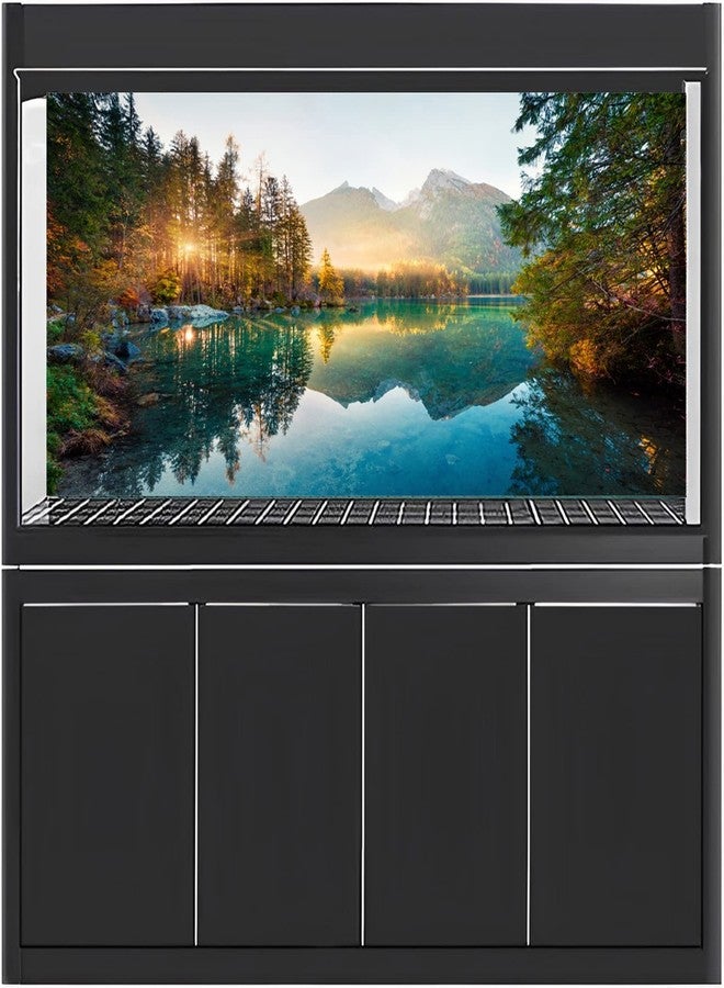 AWERT 36x18 inches Nature Landscape Aquarium Background River Mountain Autumn Scenery Fish Tank Background Vinyl Background - Image 3