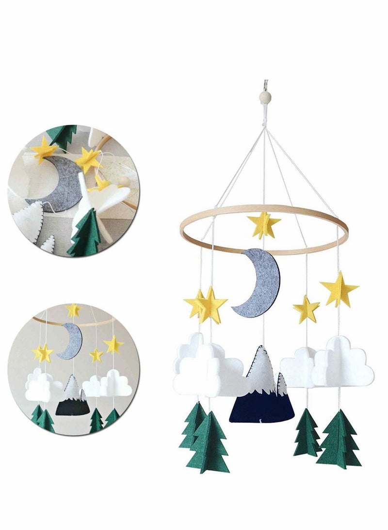 Y&D Infant Crib Mobile Nursery Forest, Star Baby Wind Chimes Bed Bell Felt Toy Accessories for Boys Newborn Gift Ceiling Decor  - Image 2
