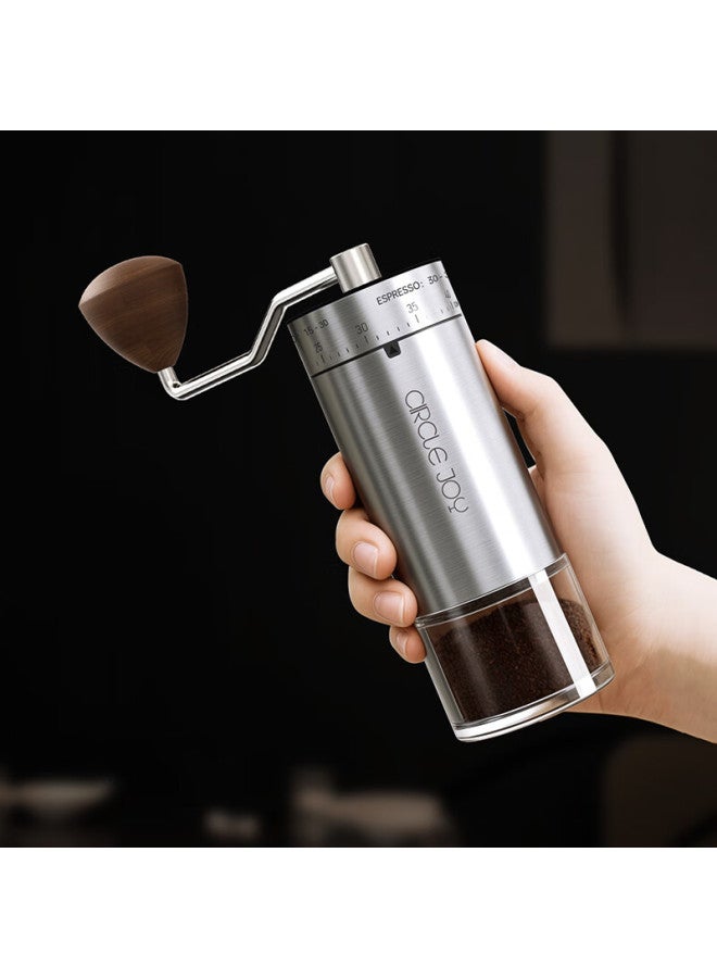 Circle Joy Stainless Steel Hand-crank Coffee Grinder, Portable Manual Coffee Bean Milling Machine For Grinding Beans And Powder