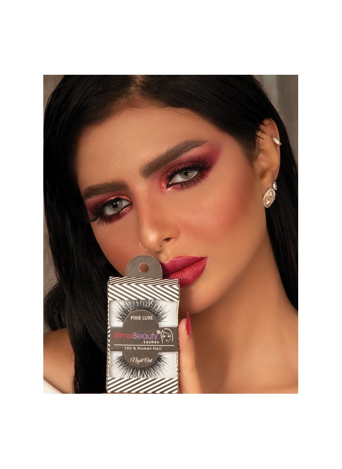 Rima Beauty Lashes - Human HAIR Black # PIXIE LUXE - Image 1