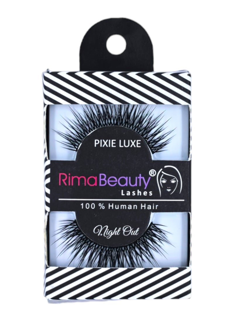 Rima Beauty Lashes - Human HAIR Black # PIXIE LUXE - Image 1