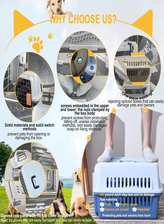 AGANS LLGJ-Pets Spree Travel Pet Carrier Dog/cat Hard-Sided Carriers for Pets up to 14 Pounds Small Animal Carrier Airline/Road Travel Approved Stout (Blue) - Image 2