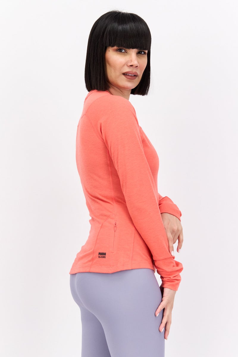 PUMA Women Sportswear Fit Long Sleeves Training Top, Coral - Image 2
