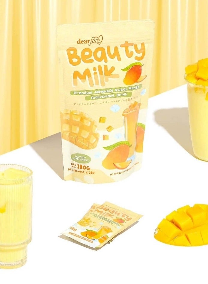 dear face Beauty Milk Premium Japanese Sweet Mango Antioxidant Drink 180g - Image 1