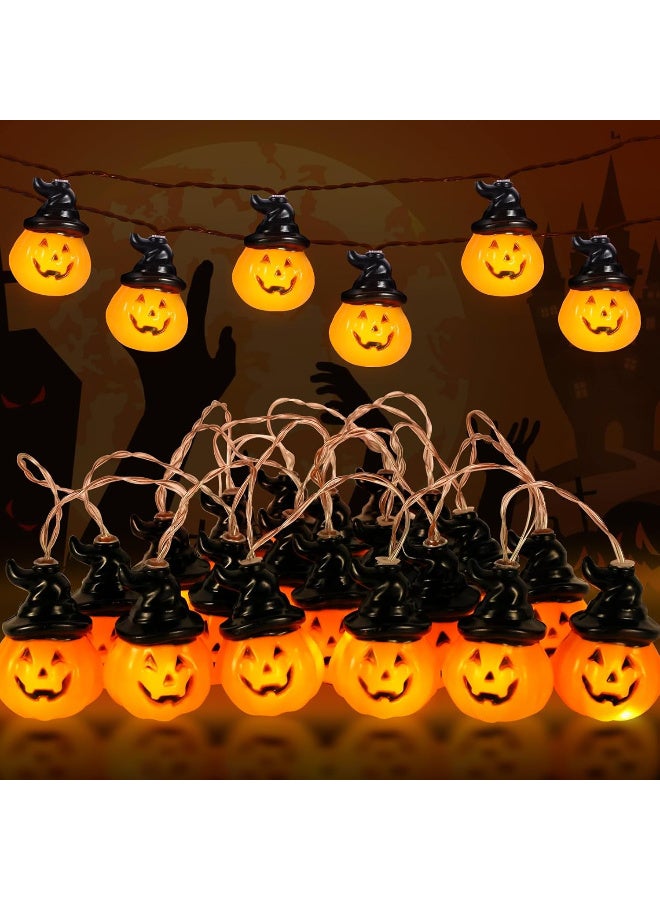 HI-FINE Halloween Pumpkin String Lights, 20 LED 9.8FT 8 Modes Halloween Pumpkin Lights, Waterproof Halloween Decorations Lights for Yard Indoor Outdoor Party Decorations - Image 1