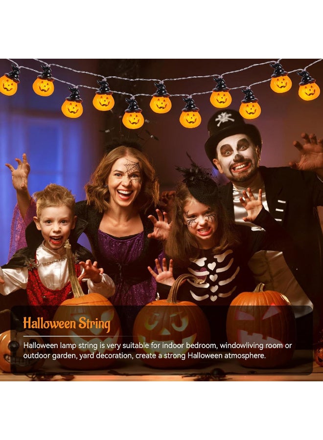 HI-FINE Halloween Pumpkin String Lights, 20 LED 9.8FT 8 Modes Halloween Pumpkin Lights, Waterproof Halloween Decorations Lights for Yard Indoor Outdoor Party Decorations - Image 5
