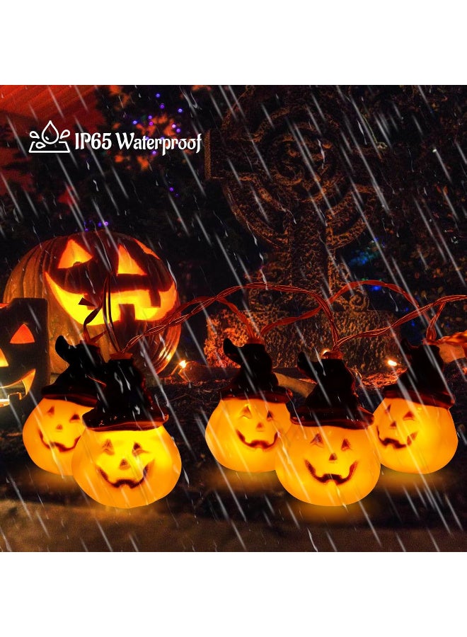 HI-FINE Halloween Pumpkin String Lights, 20 LED 9.8FT 8 Modes Halloween Pumpkin Lights, Waterproof Halloween Decorations Lights for Yard Indoor Outdoor Party Decorations - Image 2