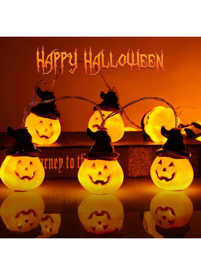 HI-FINE Halloween Pumpkin String Lights, 20 LED 9.8FT 8 Modes Halloween Pumpkin Lights, Waterproof Halloween Decorations Lights for Yard Indoor Outdoor Party Decorations - Image 4